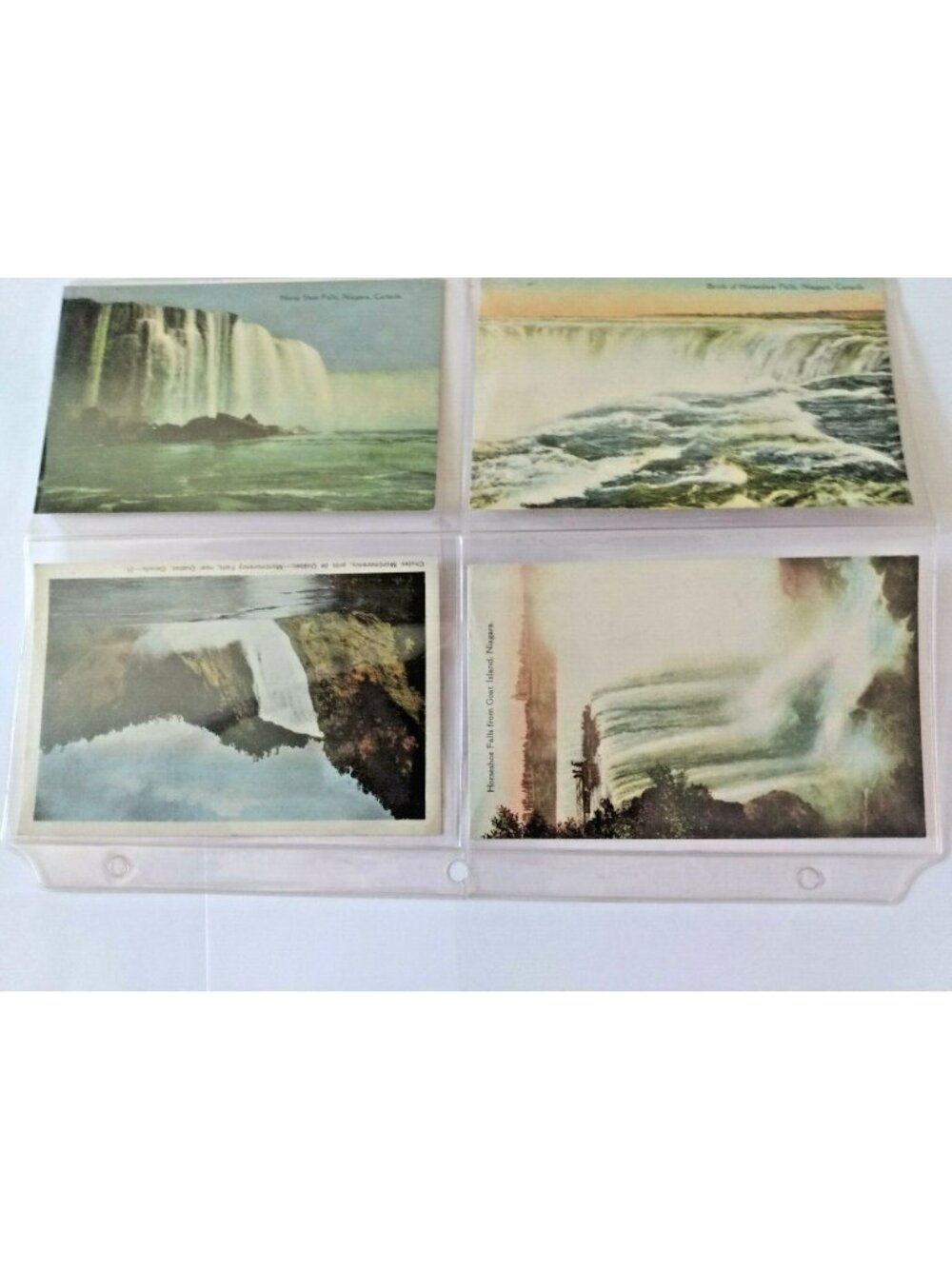 Post Cards Horse Shoe Falls Niagara & Montmorency Falls, QC Canada - 4pc - 1946